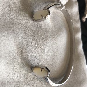 Kendra Scott Elton Silver Cuff Bracelet In Ivory Mother-Of-Pearl
